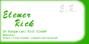 elemer rick business card